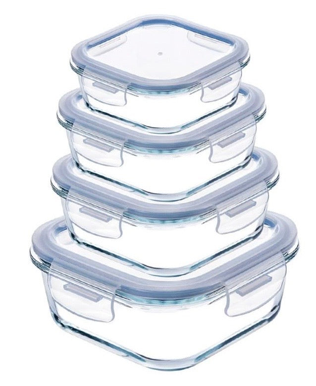 box 6 confezioni di set a 4 contenitori con coperchio